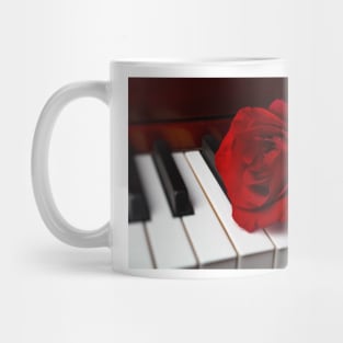 Romantic Red Rose With Dew Mug